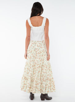 product Miriah Maxi Skirt Cream Floral Princess Polly  Midi Skirts 