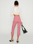 Mignonette Capri Pant Red Gingham