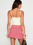 Bumblebee Ruched Mini Skirt Pink Stripe