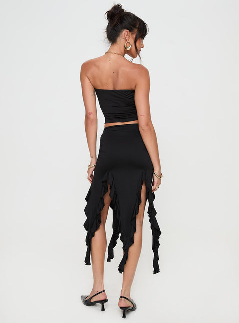 Celestia Ruffle Set Black