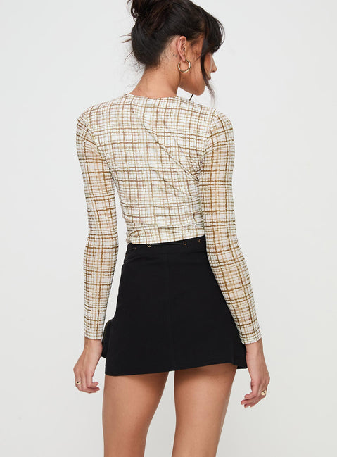 back view of model wearing Princess Polly Rolleston Cargo Mini Skirt Black Mini Skirts 