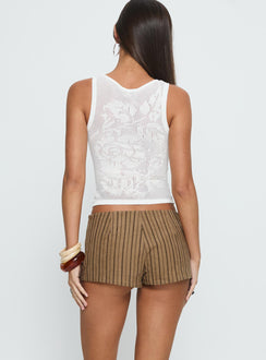 Ronnee Lace Up Shorts Brown Stripe