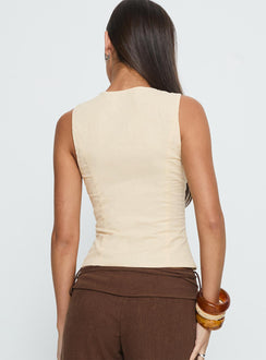 Heleena Zip Through Top Cream