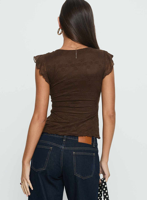 Auroraah Frill Top Chocolate