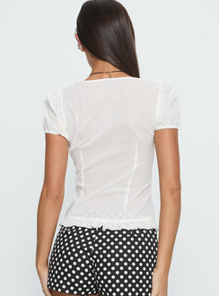 Caryann Frill Blouse Top White
