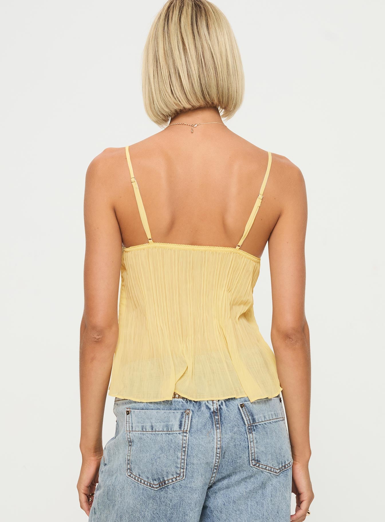 新作サルセーション　Back Pleat Tank Top Wellness Cross Back Tank Top | ALEXIA STAM