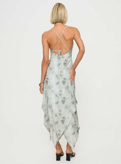 back view of model wearing Princess Polly Breen Maxi Dress Multi V-Neck 