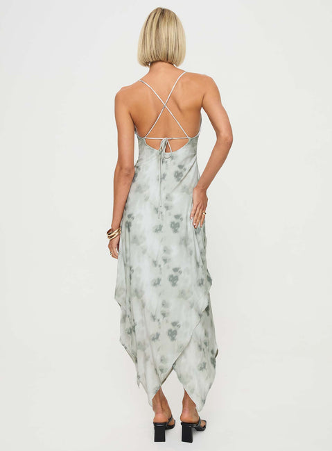 back view of model wearing Princess Polly Breen Maxi Dress Multi V-Neck 