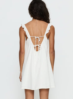 Malinda Babydoll Mini Dress White