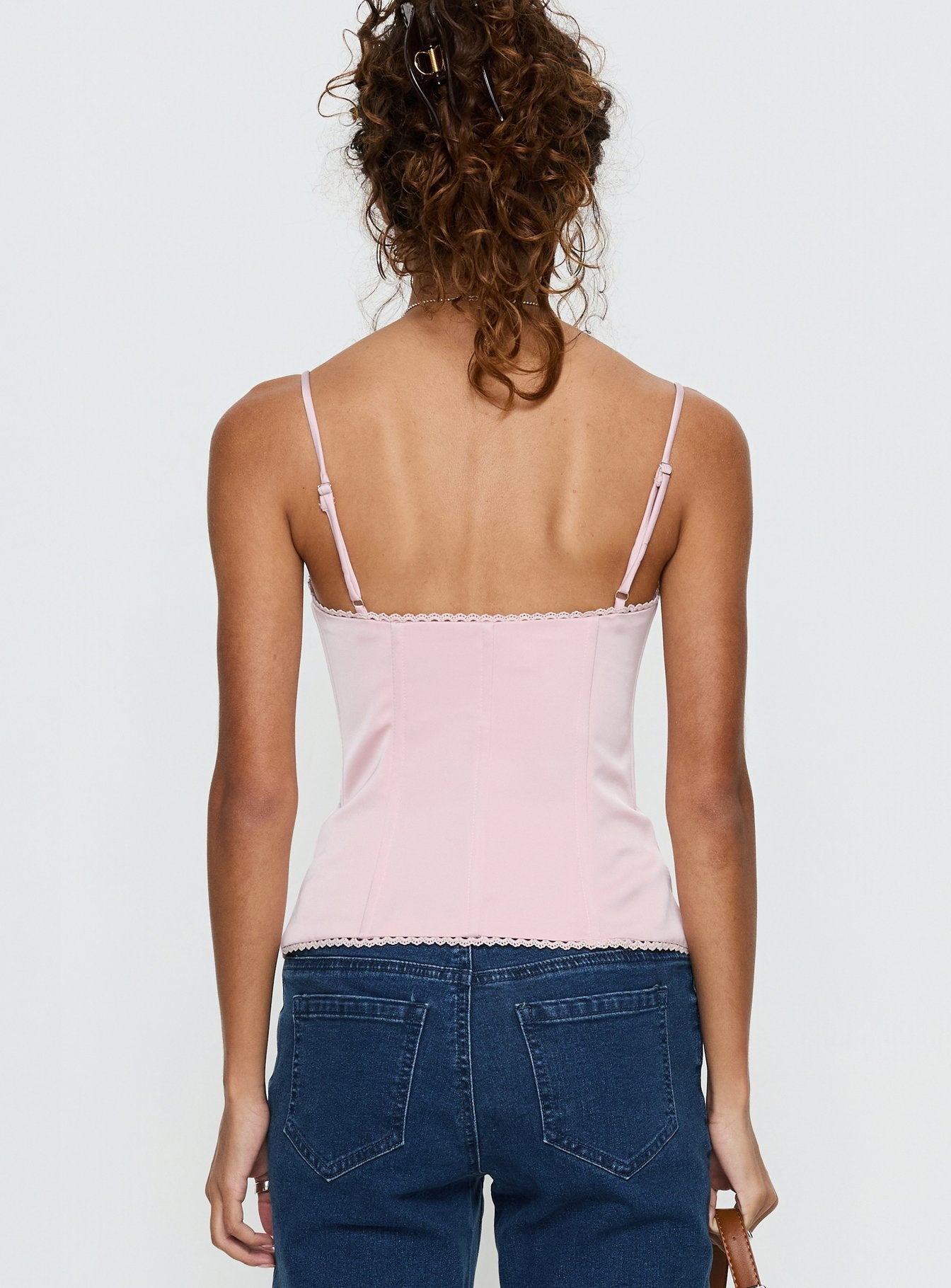 Maralyne Satin Corset Top Soft Pink | Princess Polly