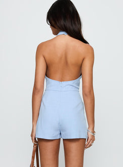 Del Rio Halter Playsuit Blue