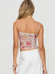 back view of model wearing Princess Polly Oddity Top White Sleeveless Sweetheart 