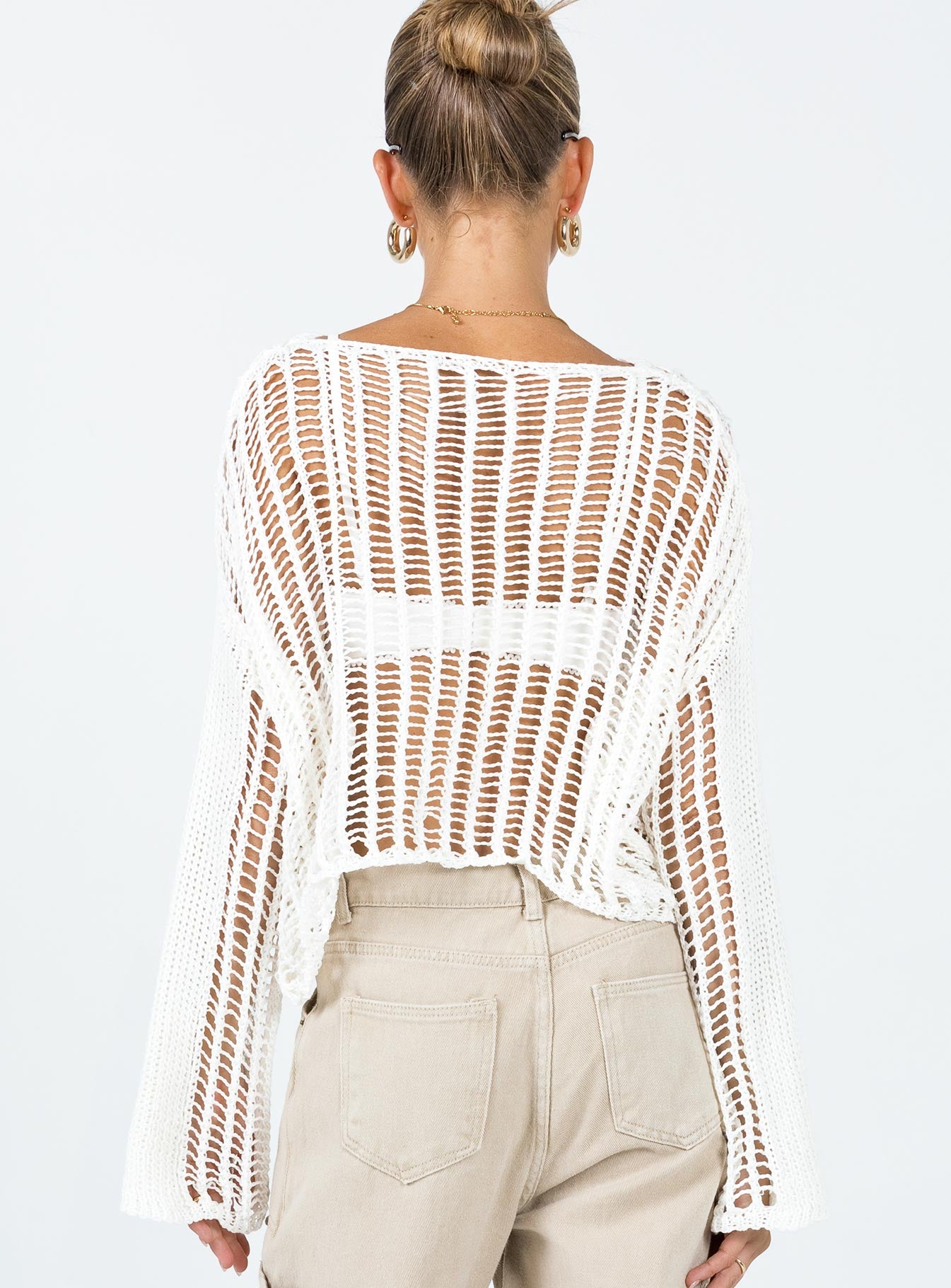 The Kennedy Sweater White Lower Impact Princess Polly  long 