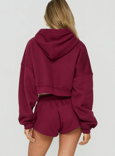 Quinncy Low Rise Sweat Shorts Cherry