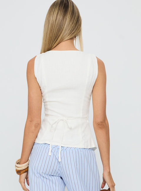 Dulcinea Longline Vest Top White