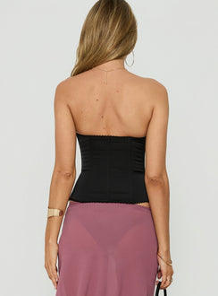 Jazzy Strapless Corset Top Black
