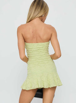 Vancesca Strapless Mini Dress Lime
