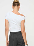 White One shoulder crop top Good stretch, double lined