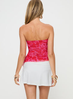 back view of model wearing Princess Polly Girlie Mini Skirt White Mini Skirts 