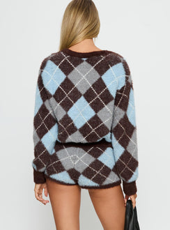 Kenlea Micro Shorts Blue Argyle