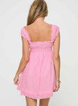 Princess Polly Square Neck  Carlita Mini Dress Pink
