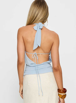 Treat You Better Plunge Hardware Detail Top Blue