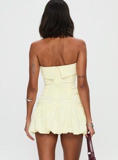 Mousse Strapless Mini Dress Lemon Tall