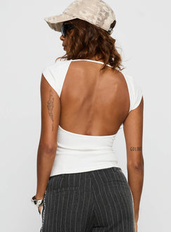 Drives Me Crazy Backless Top White