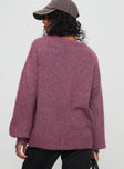 back view of model wearing Princess Polly Ryanna Sweater Burgundy Long 