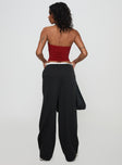 back view of model wearing Princess Polly Pilly Pants Black High Waisted Pants 