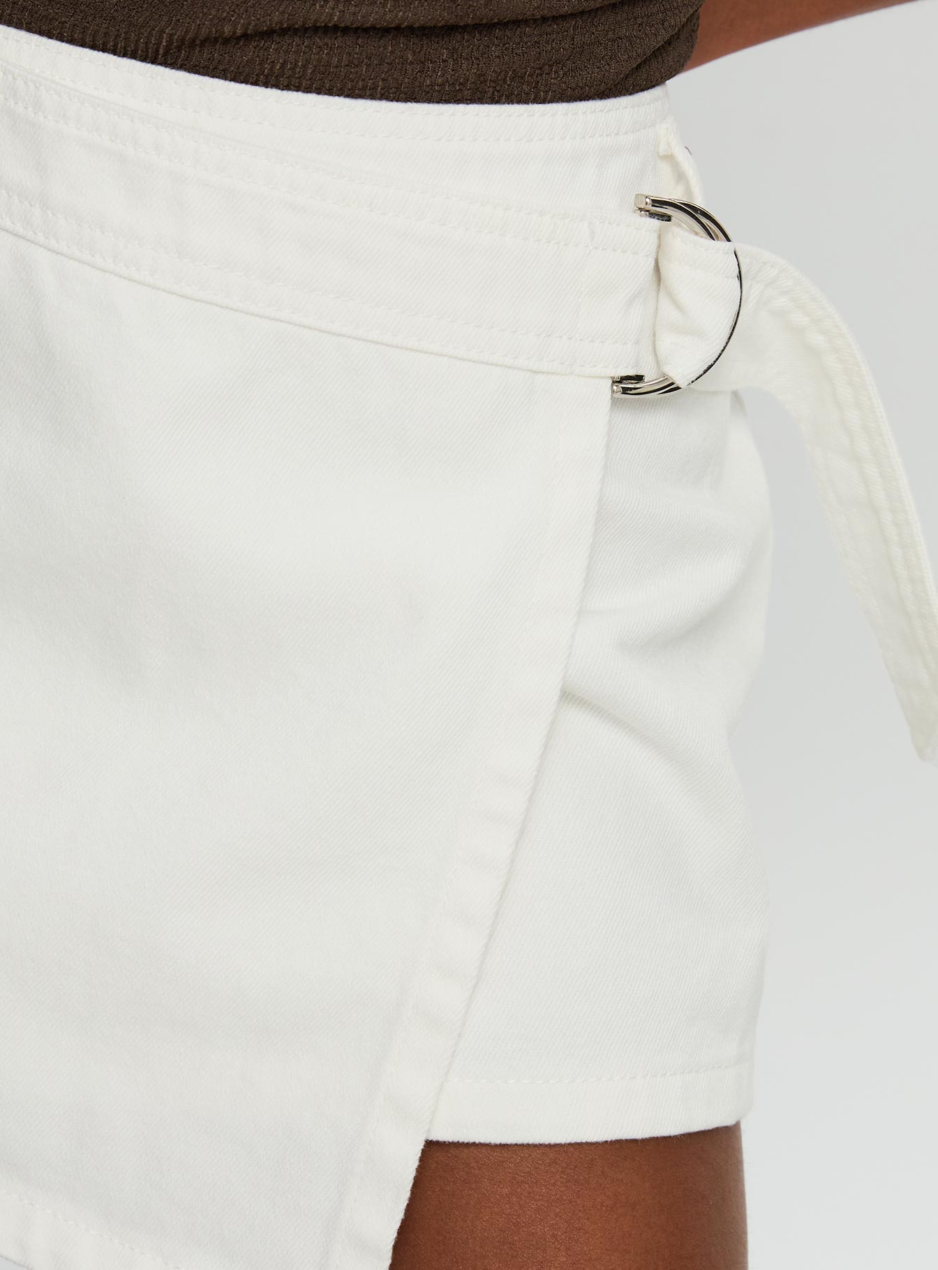 product Princess Polly Elinora Wrap Mini Skirt White Mini Skirts 