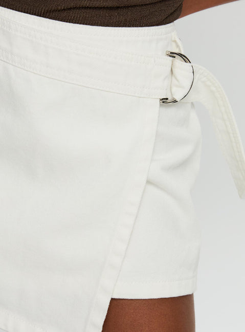 product Princess Polly Elinora Wrap Mini Skirt White Mini Skirts 