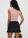 back view of model wearing Princess Polly Celebrations Mini Skirt Black Mini Skirts 