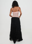 back view of model wearing Princess Polly Oh Plisse Maxi Skirt Black Maxi 