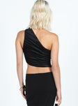 product Princess Polly Sleeveless Asymmetric Neckline  Brinstead One Shoulder Top Black