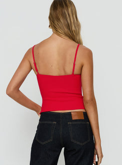 Elanah Strukturiertes Camisole-Top Rot