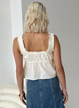 product Princess Polly Sleeveless Square Neck  Farmer Top Ivory