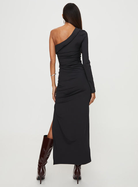 product Princess Polly High Neck  Mahira One Shoulder Maxi Dress Black