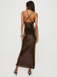 Princess Polly Cowl Neck  Cleever Maxi Dress Brown