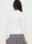 product Princess Polly Full Sleeves Asymmetric Neckline  Dustry Long Sleeve Top White