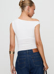 back view of model wearing Princess Polly Miyako Bodysuit White Sleeveless 