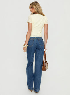 Goldie High Rise Wide Leg Jeans Mid Blue Wash