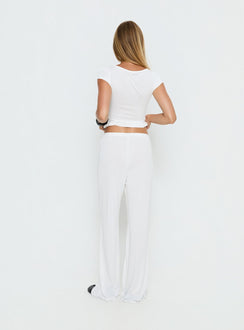 Gavrielle Jersey Wide Leg Trousers White