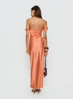 Azura Off The Shoulder Maxi Dress Orange