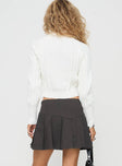 back view of model wearing Princess Polly Bianchie Mini Skirt Charcoal Mini Skirts 