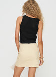 back view of model wearing Princess Polly My Girl Mini Skirt Beige Mini Skirts 