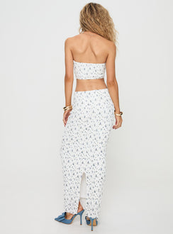 Matching set Cropped tube top, elasticated bust & waistband, lettuce edge hem, split in hem Good stretch, fully lined