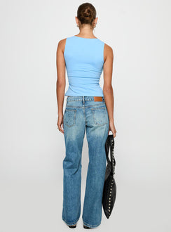 Picasso Mid Rise Straight Leg Jeans Mid Blue
