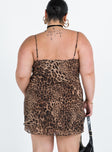 Princess Polly Sweetheart Neckline  Linnard Mini Dress Leopard Curve