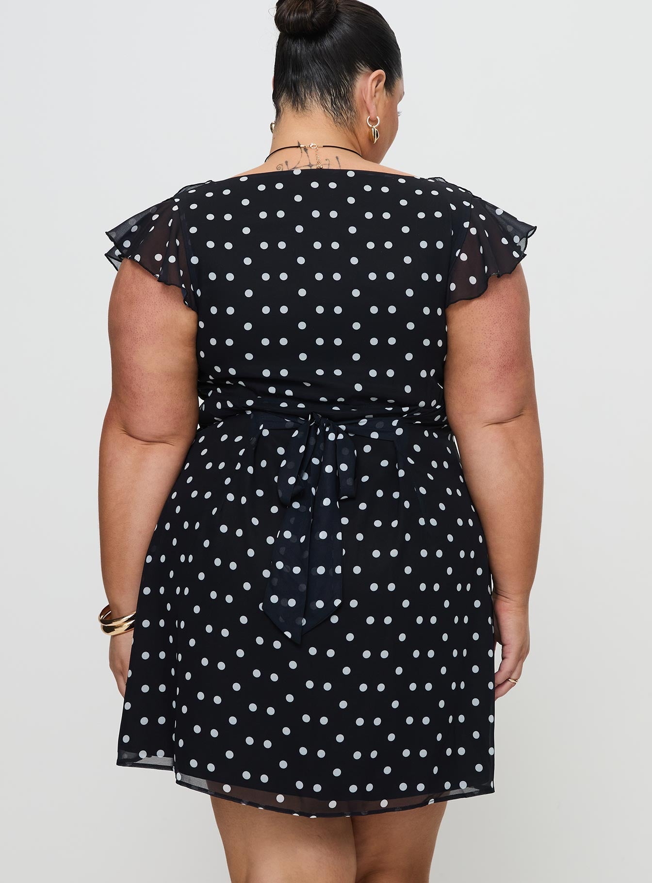 I Guess So Mini Dress Black Polka Dot | Princess Polly UK